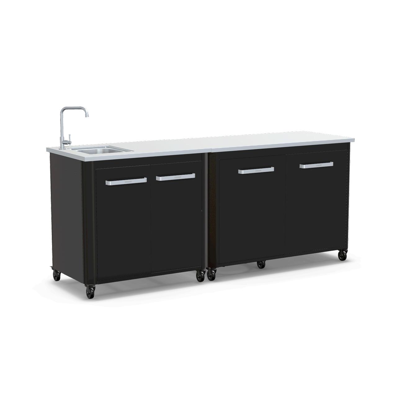 Cozze Outdoorküche Bundle mit Spülenschrank 90 cm & Schrankmodul 120 cm mit Edelstahlplatte