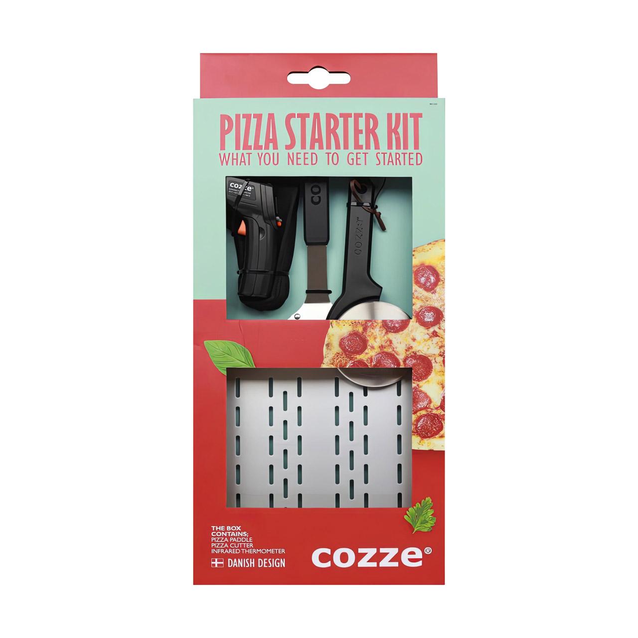 Cozze Pizza Starter Kit - Pizzaschaufel, Thermometer & Pizzaschneider