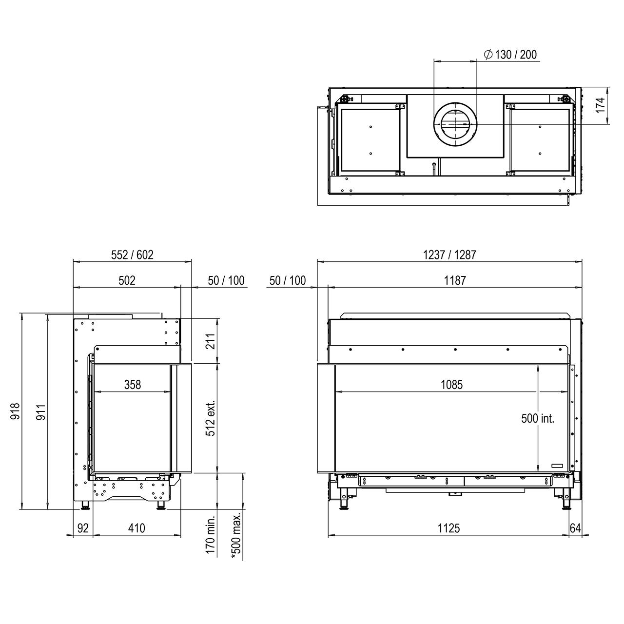 Gaskamin Faber MatriX 1050/650 II 9,7 kW - Ausführung: Erdgas G20