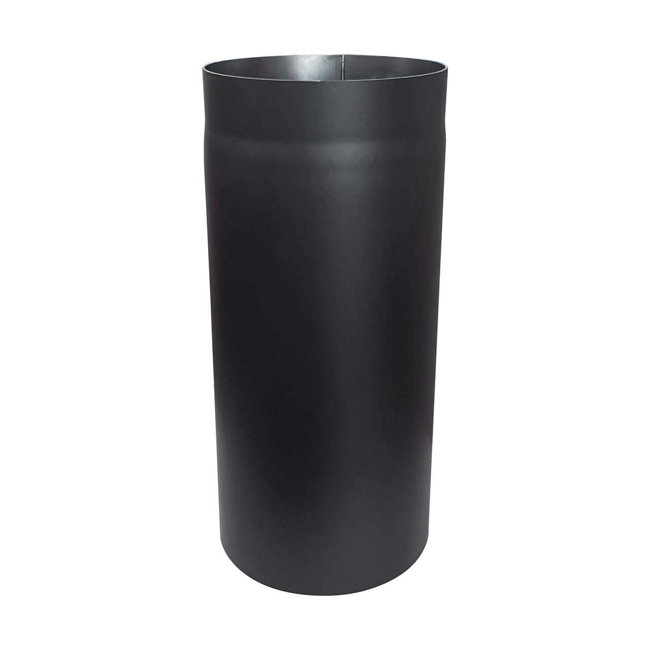 Ofenrohr DN 220 mm Länge 500 mm Schwarz, mit eingezogener Steckverbindung 5 cm