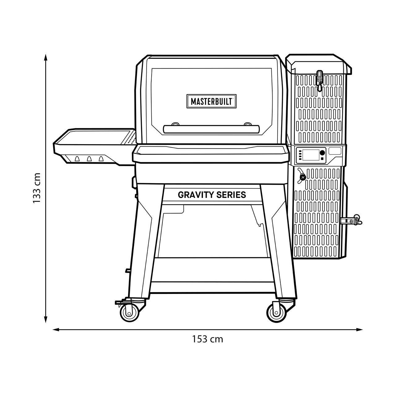 Digitaler Holzkohlegrill und Smoker Masterbuilt Gravity Series XT
