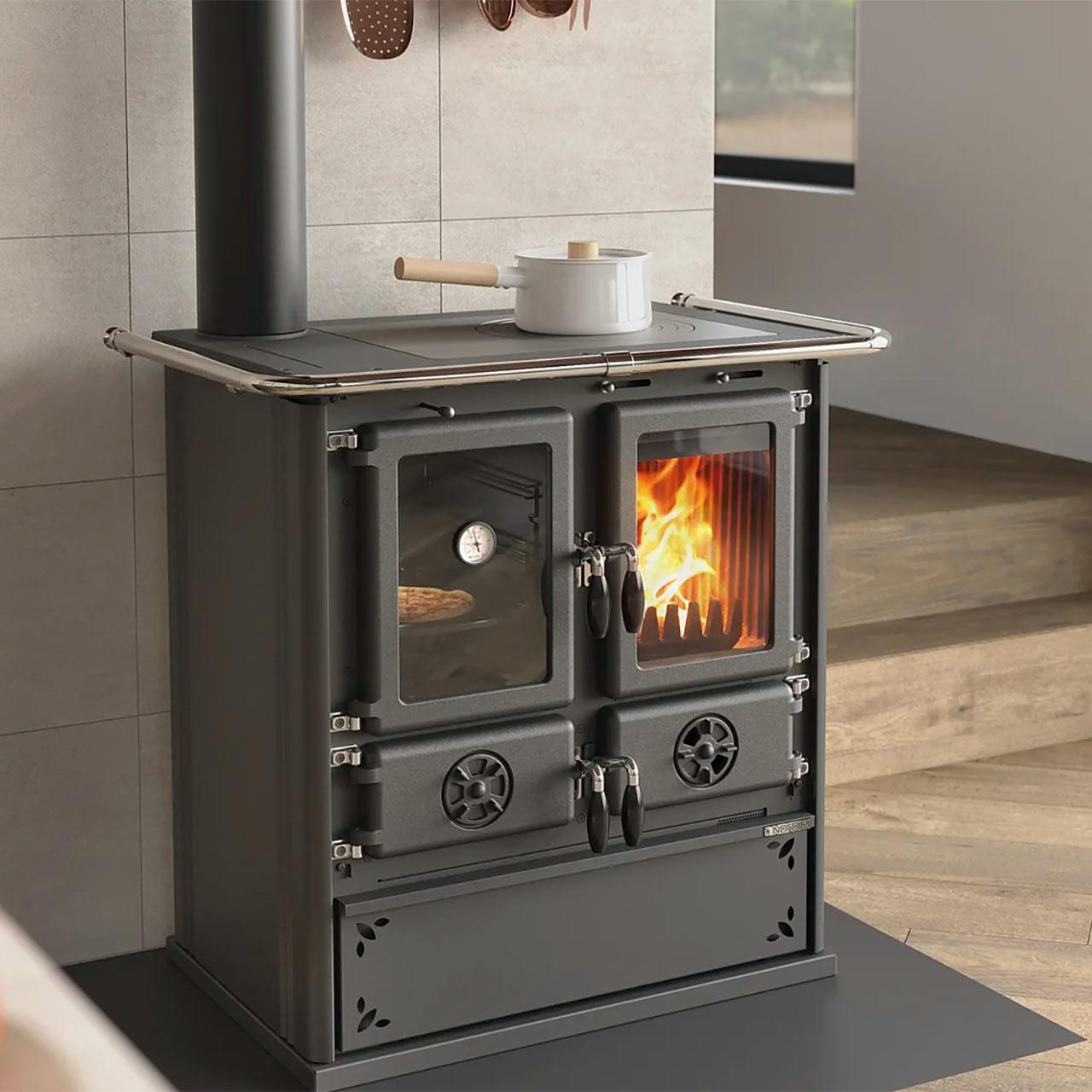Küchenofen La Nordica Rosetta SX.16 7,9 kW - Ausführung: Steel Anthrazit-Schwarz