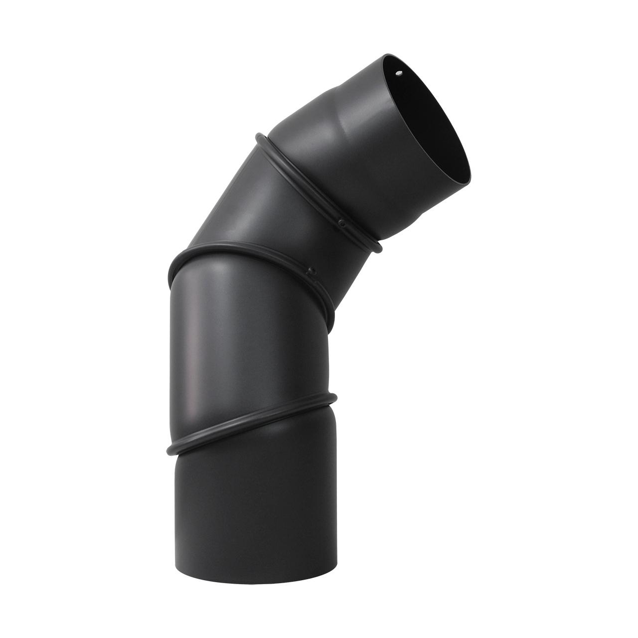 Ofenrohr Multibogen verstellbar mit Tür DN 200 mm 3 x 45° Schwarz