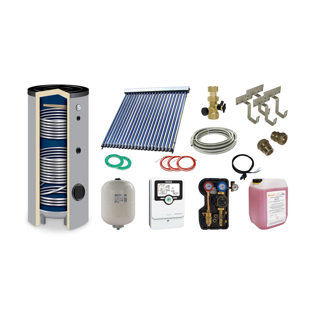 Solarthermie Komplettset Fläche 3,76 m² und Solarspeicher 200 l