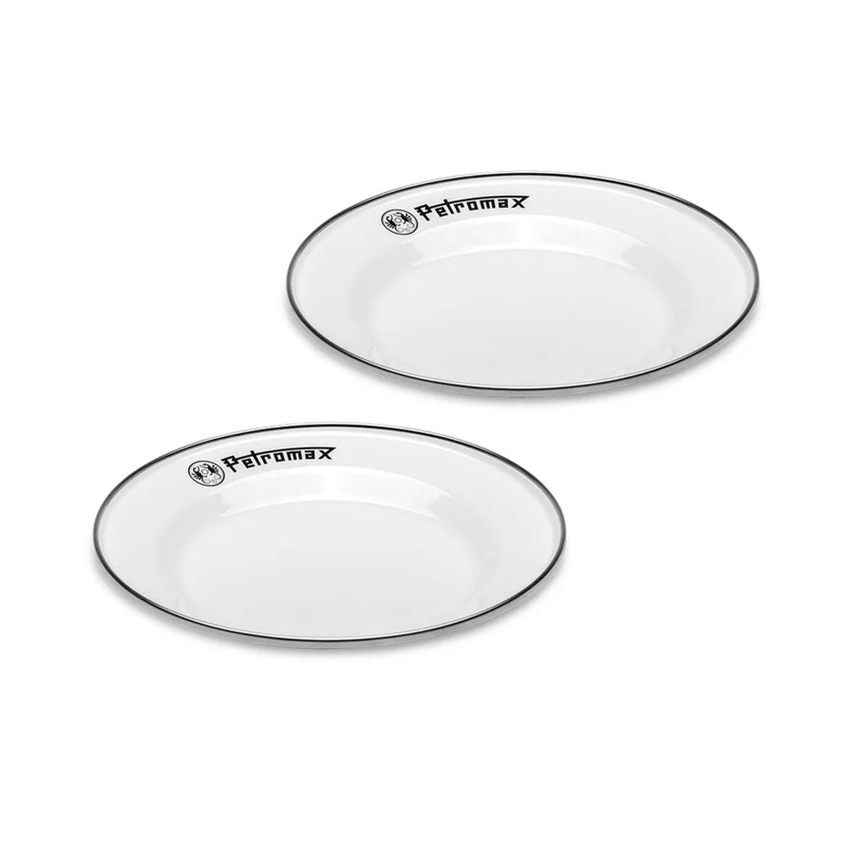 Petromax Emaille Teller 2er Set - Durchmesser: 18 cm - Farbe: weiß