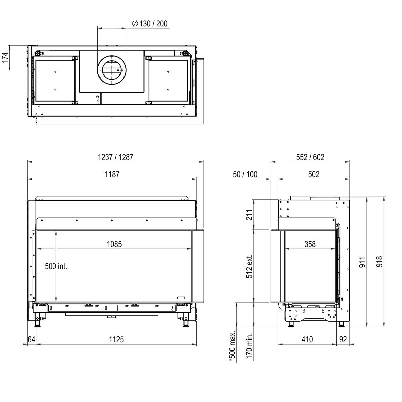 Gaskamin Faber MatriX 1050/650 II 9,7 kW - Ausführung: Erdgas G20