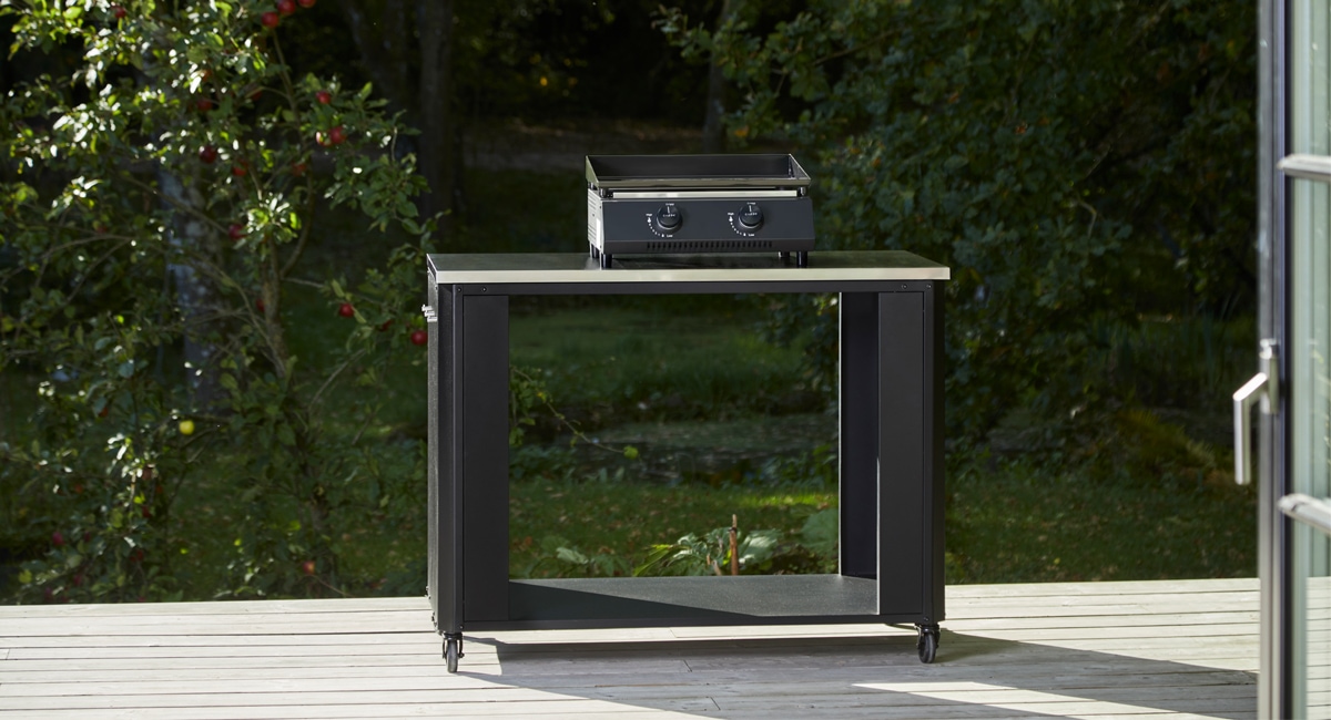 Cozze Plancha G-400 Bundle inkl. offenes Modul 115 cm mit Edelstahlplatte & Gratis Grillspatel