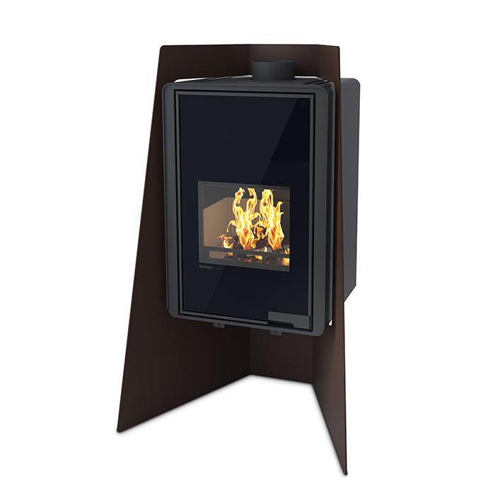 Kaminofen HS Flamingo Deluxe Island 9 kW - Farbe: Rot