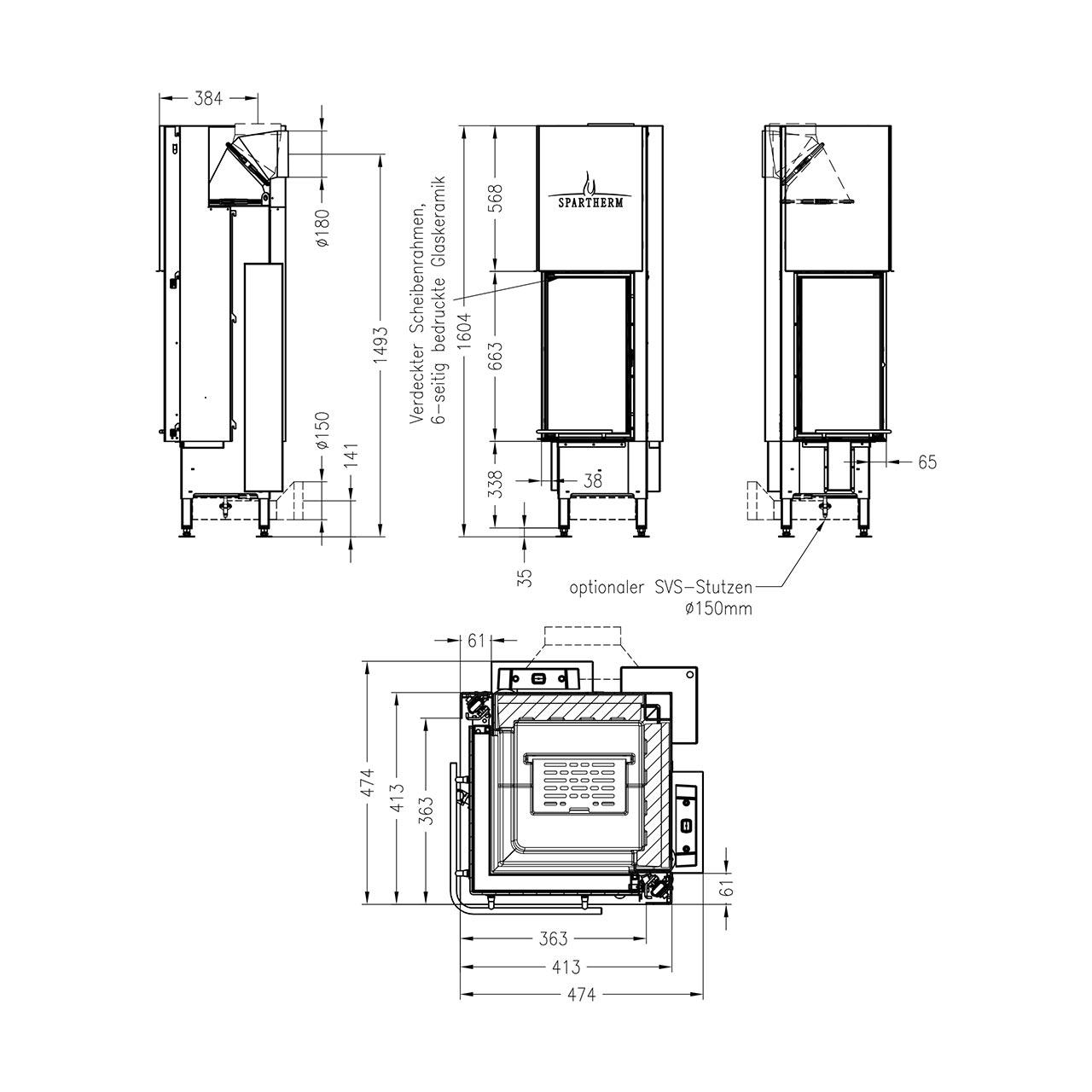 Kamineinsatz Spartherm Arte 2LRh-66 6,4 kW