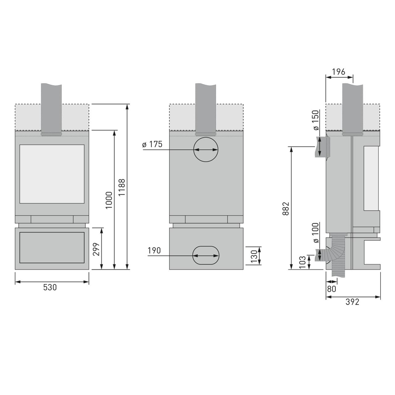 Skantherm Emotion S 2.0 Kaminofen, 5,1 kW, Energieeffizienzklasse A - Ausführung: Feststehend, Raumluftabhängig
