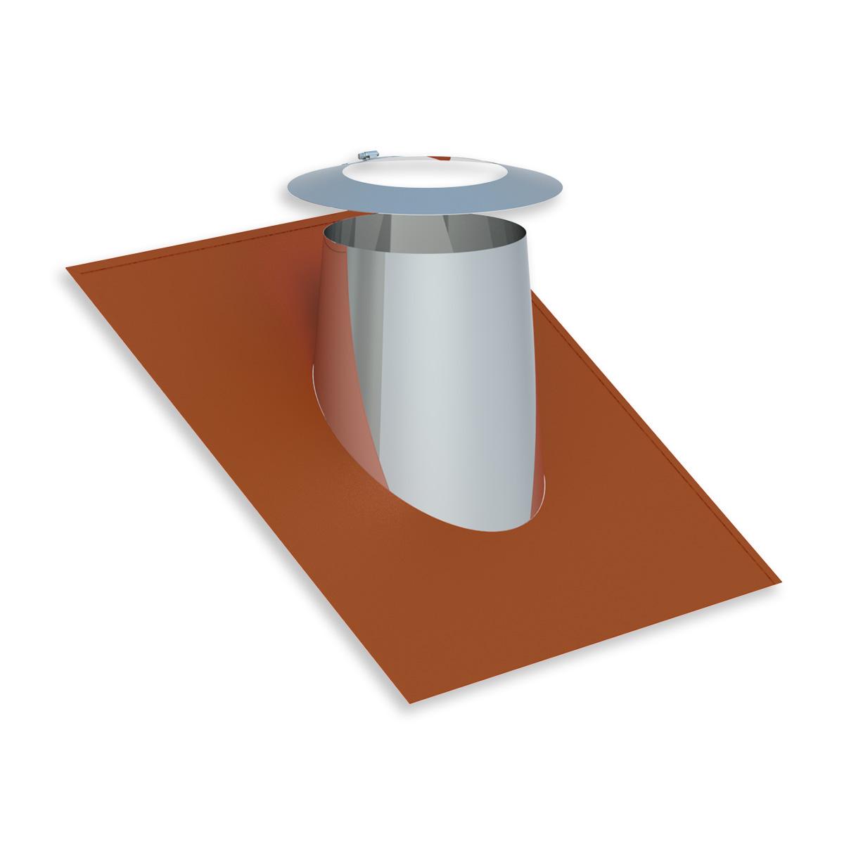 Jeremias DW Dachdurchführung mit Elastomerrand und Wetterkragen - Dachneigung: 26-35° - Ausführung: ziegelrot - für Schornstein-Innendurchmesser: 180mm