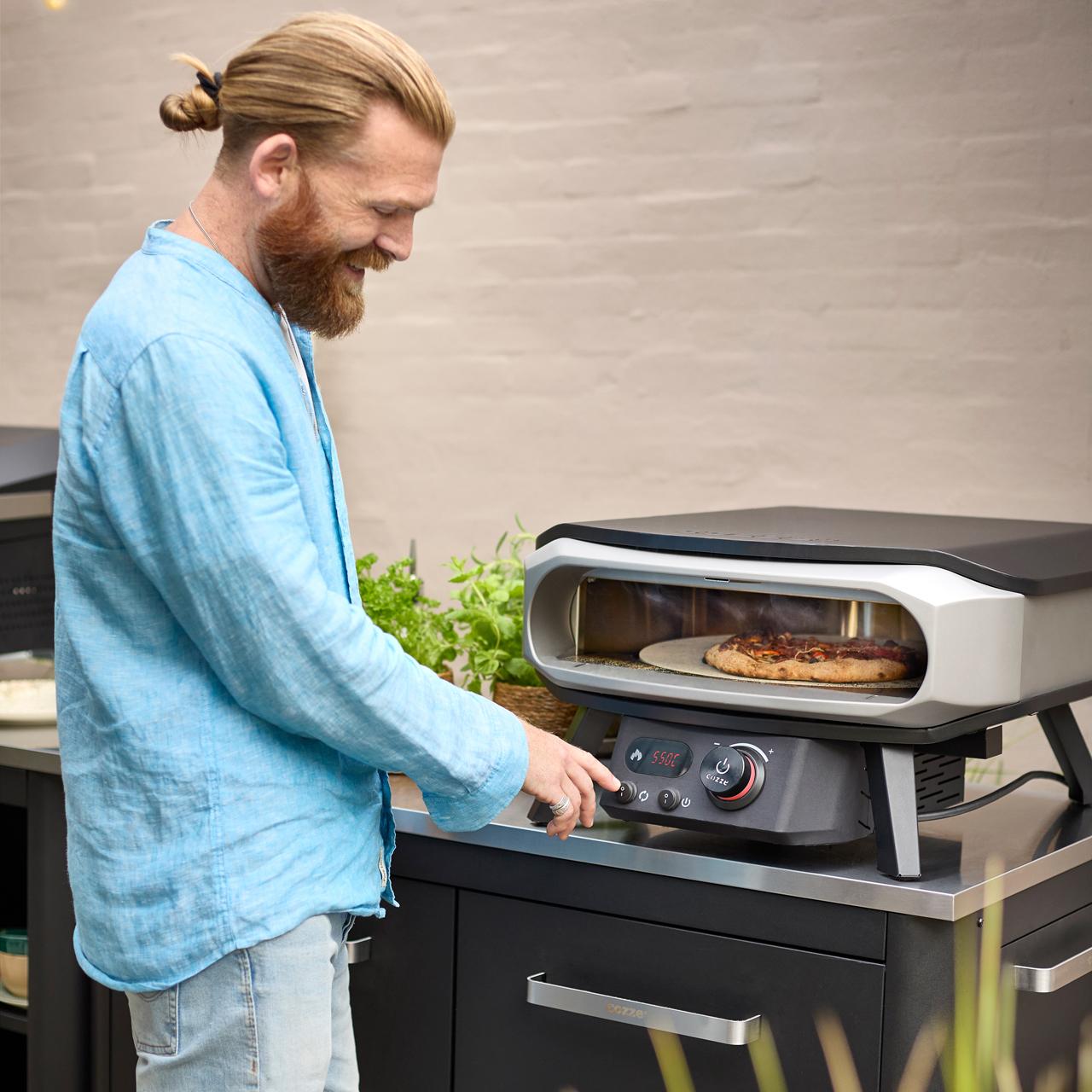 Elektro Pizzaofen Cozze 13 Zoll Premium Rotate 2200 W inkl. drehbarer Pizzastein & Hitzeschild