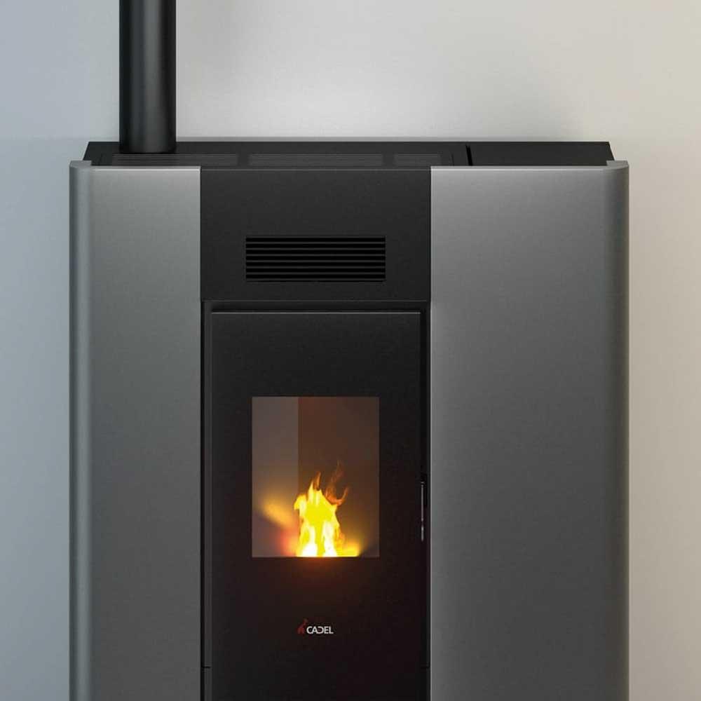 Pelletofen wasserführend Cadel Maya Idro 24  - Ausführung: Stahl/Titanium