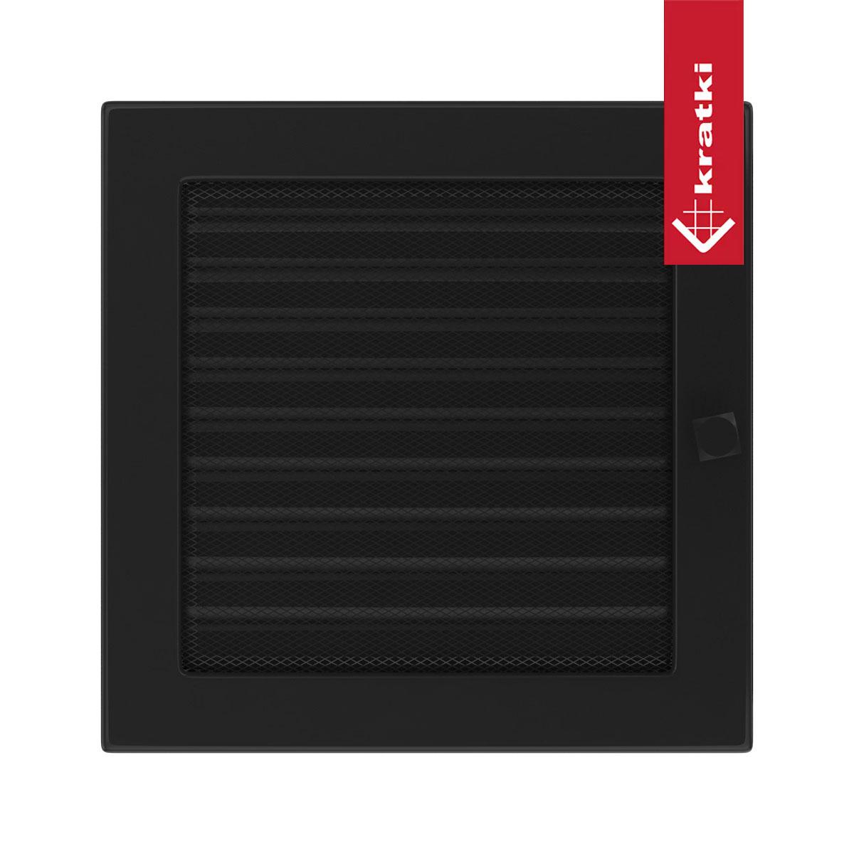 Kratki Warmluftgitter rechteckig - Größe: 22 x 22 cm - Farbe: schwarz