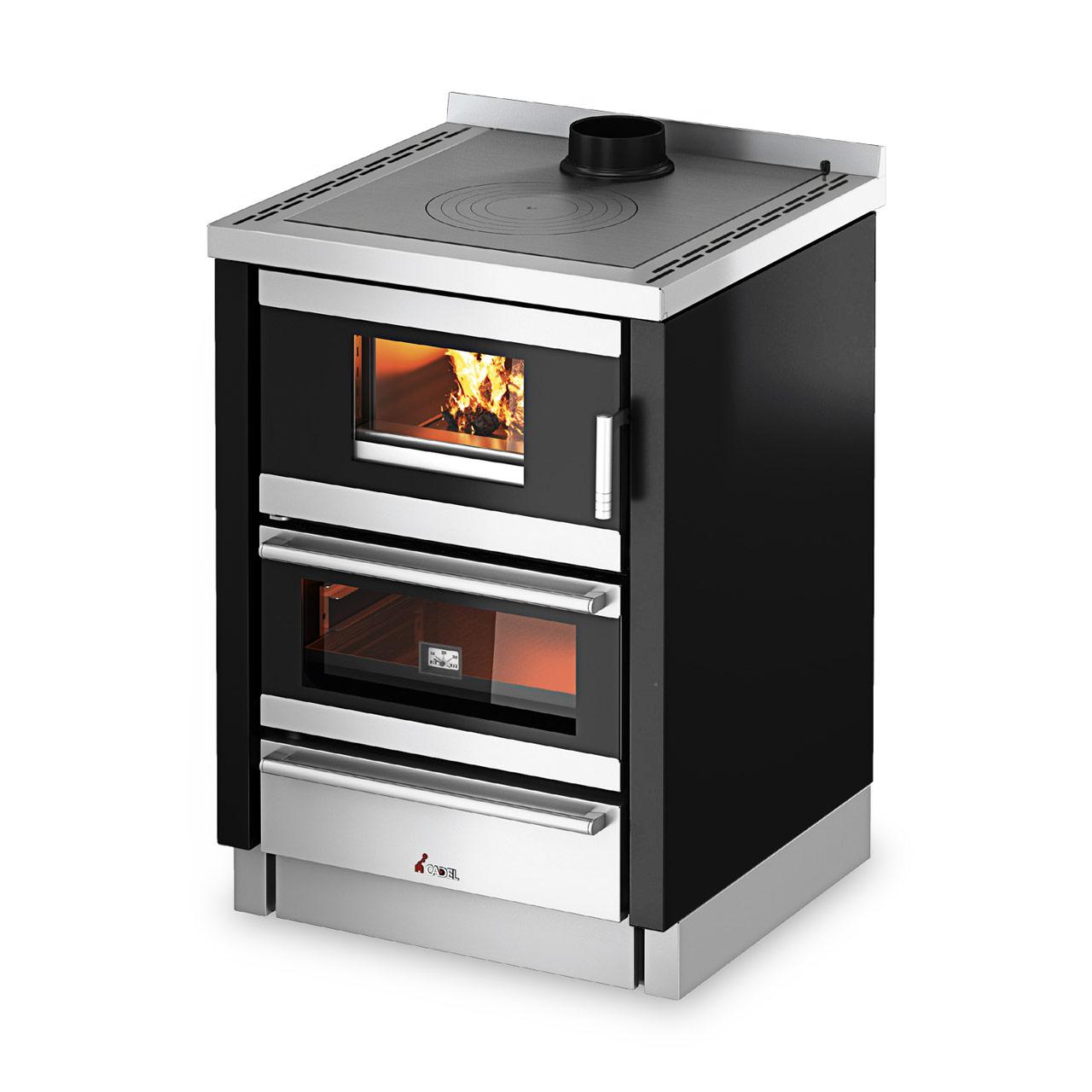 Holzherd Cadel Kook 60 4.0 6,2 kW - Ausführung: Stahl/Schwarz
