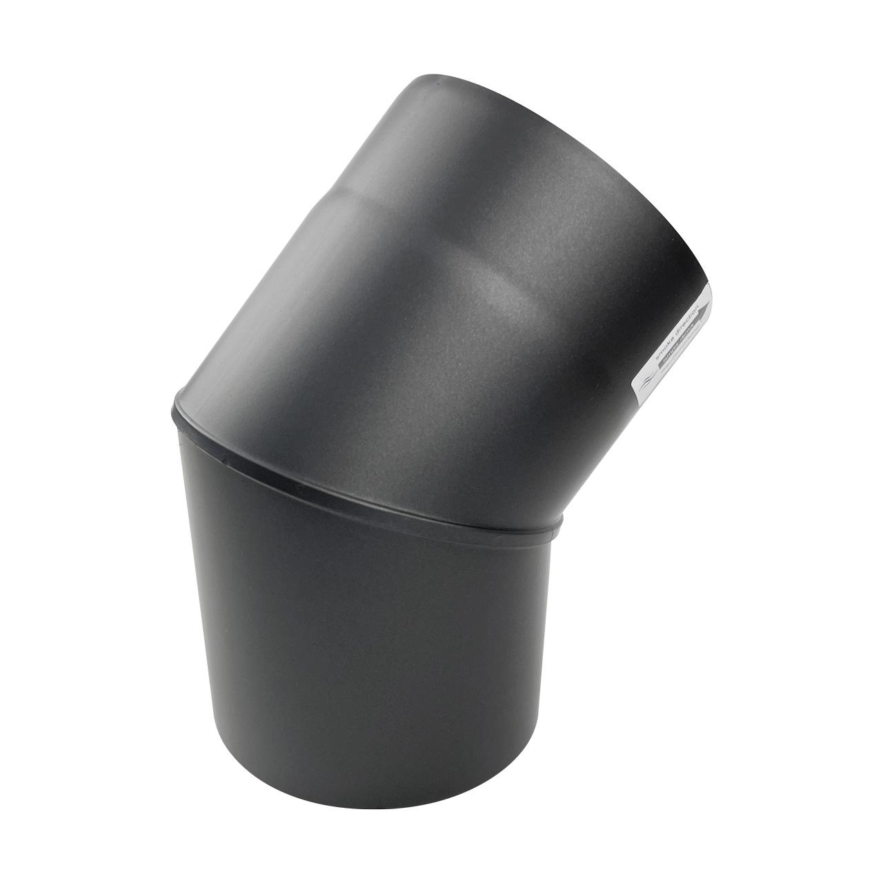 Doppelwandiges Pelletofenrohr Bogen DN 80 mm 45° Schwarz