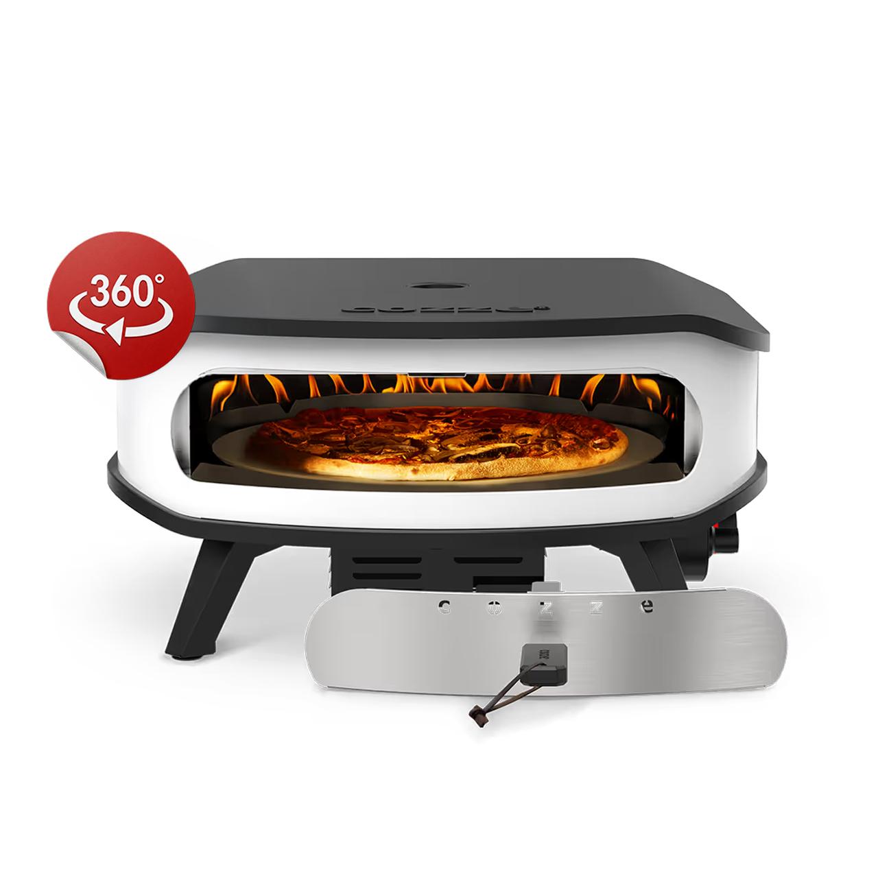 Gas Pizzaofen Cozze 17 Zoll mit rotierendem Pizzastein, Thermometer & Hitzeschild