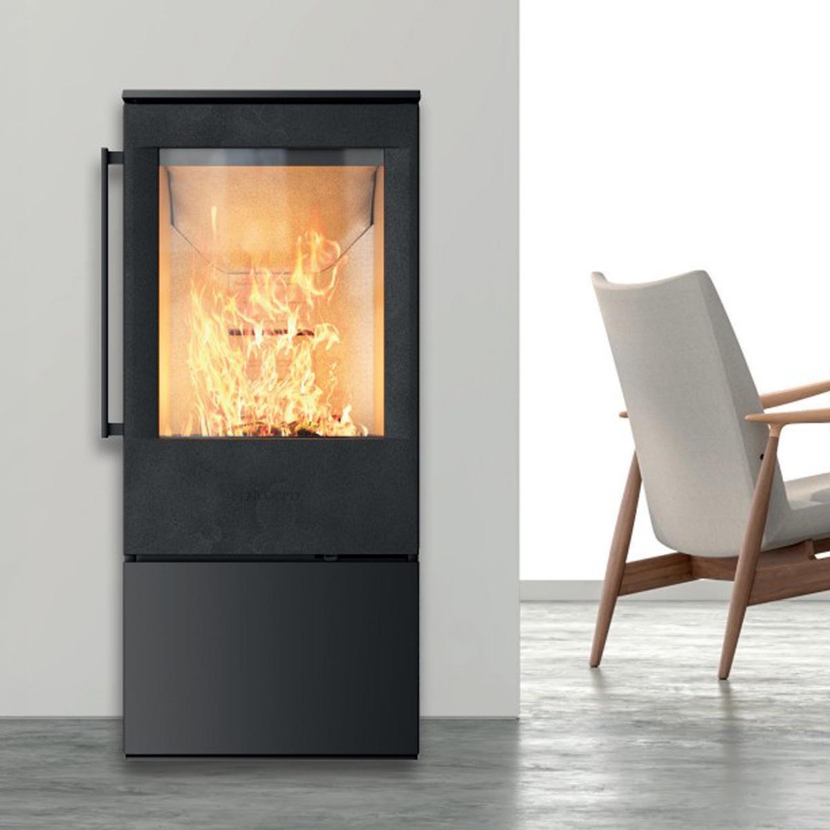 Kaminofen HWAM 5230 Autopilot 4,4 kW - Ausführung: 5230c grau - Rauchrohranschluss: Oben