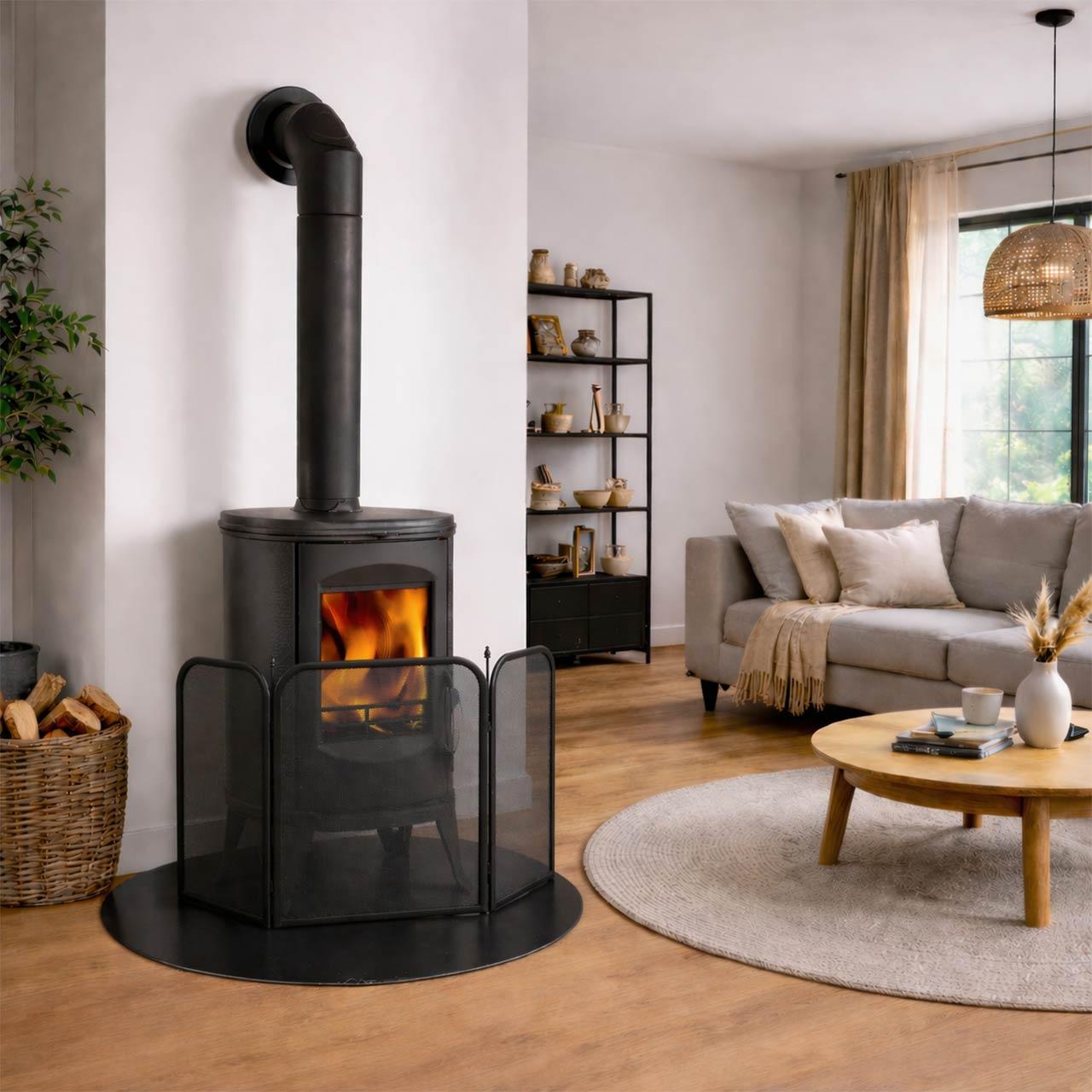 Funkenschutzgitter Benta Granada aus Carbon-Stahl, drei-geteilt