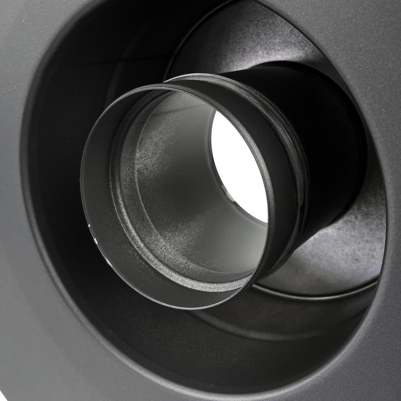 Doppelwandiges Pelletofenrohr Wandfutter mit Rosette DN 80 mm Schwarz
