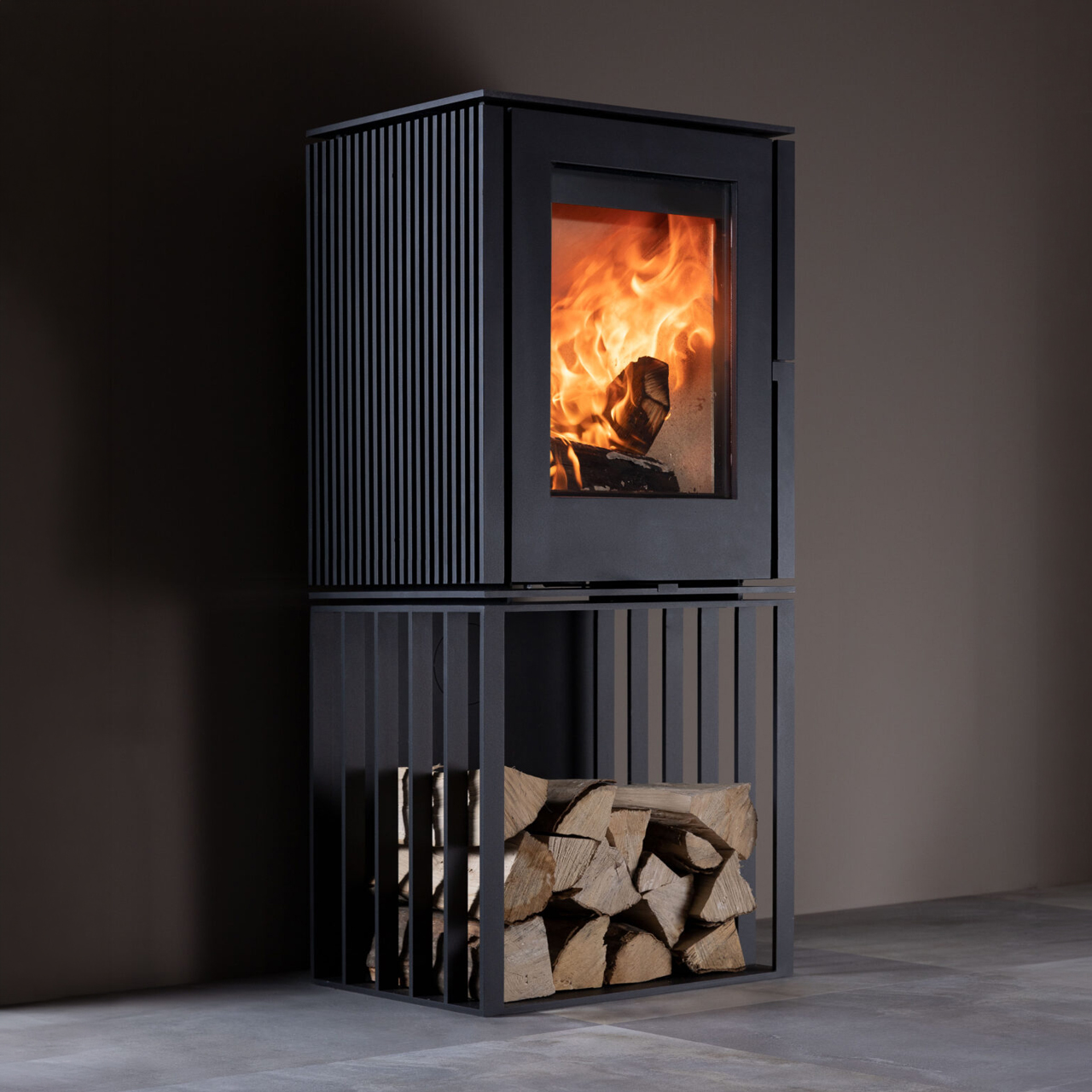 Trimline Fires Woody Loft Breite Stahlrippen