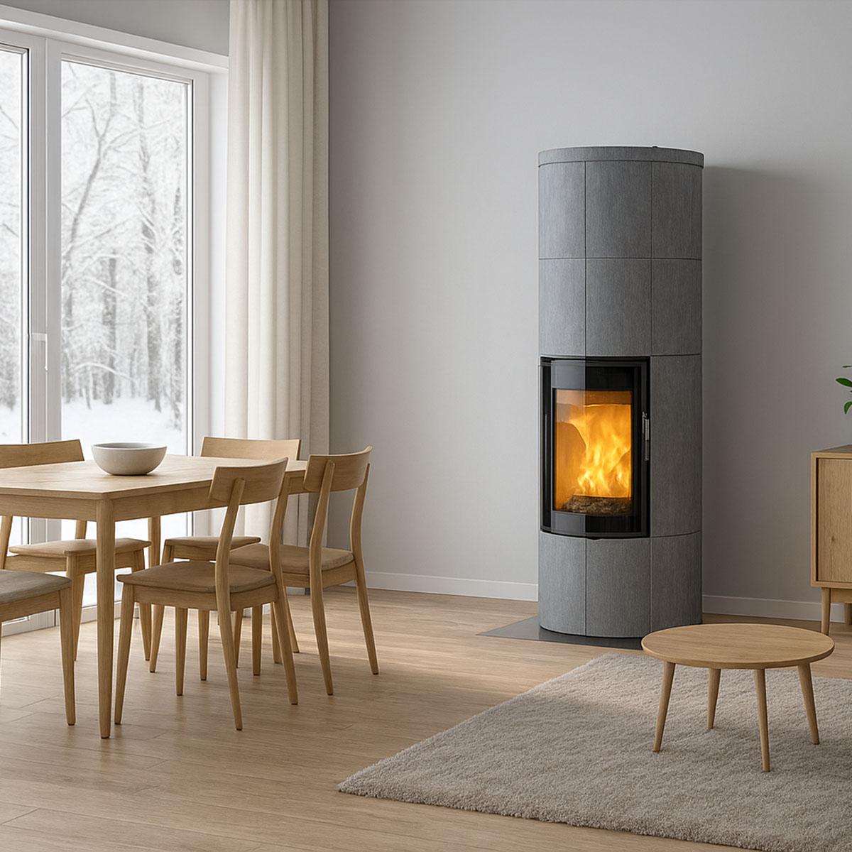 Speicherofen Lotus Maestro 2 Speckstein 6 kW - Feuerraumtür: Grau