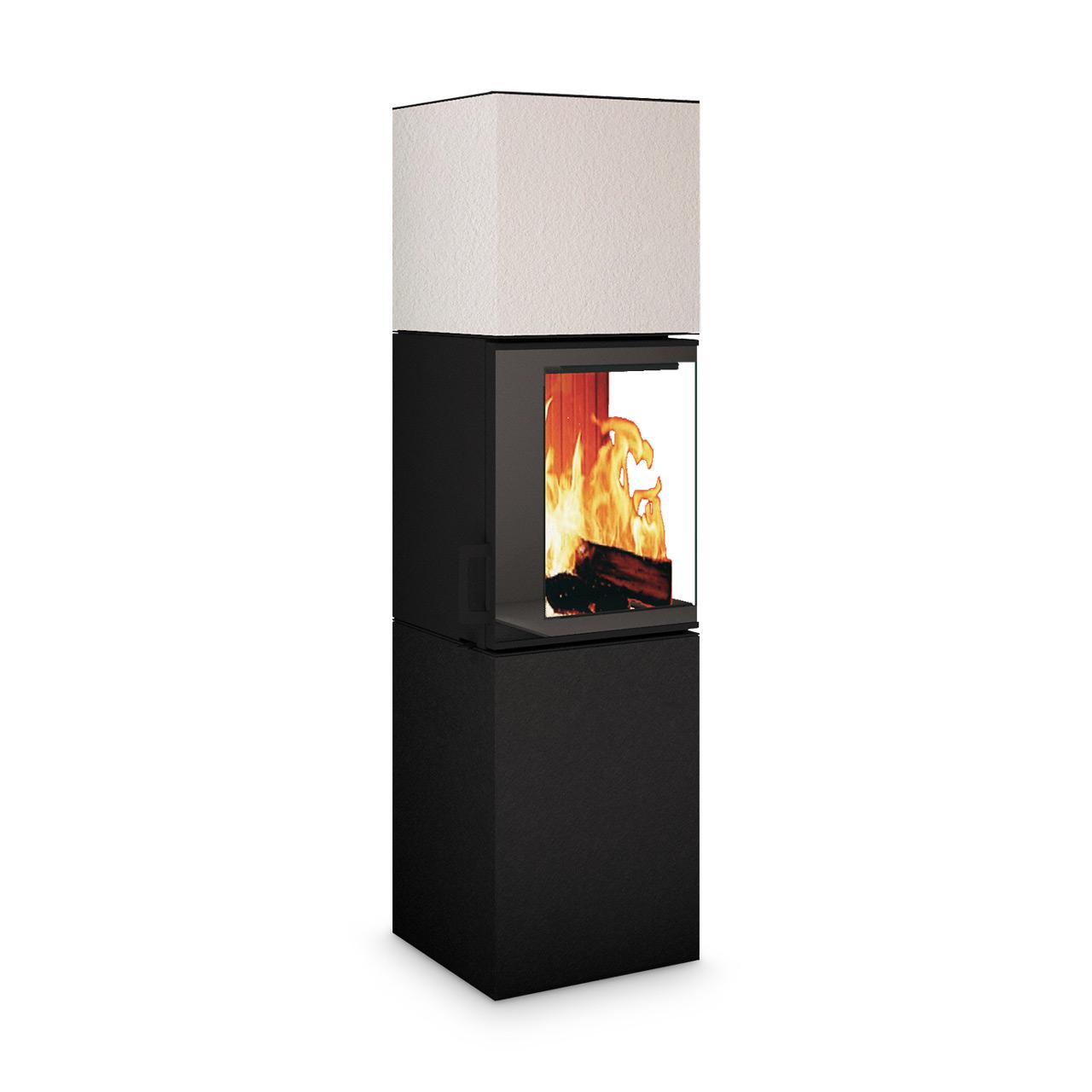 Kaminofen Neocube S20 5,4 kW - Oberteil: Just White - Unterteil: Nero Zimbabwe