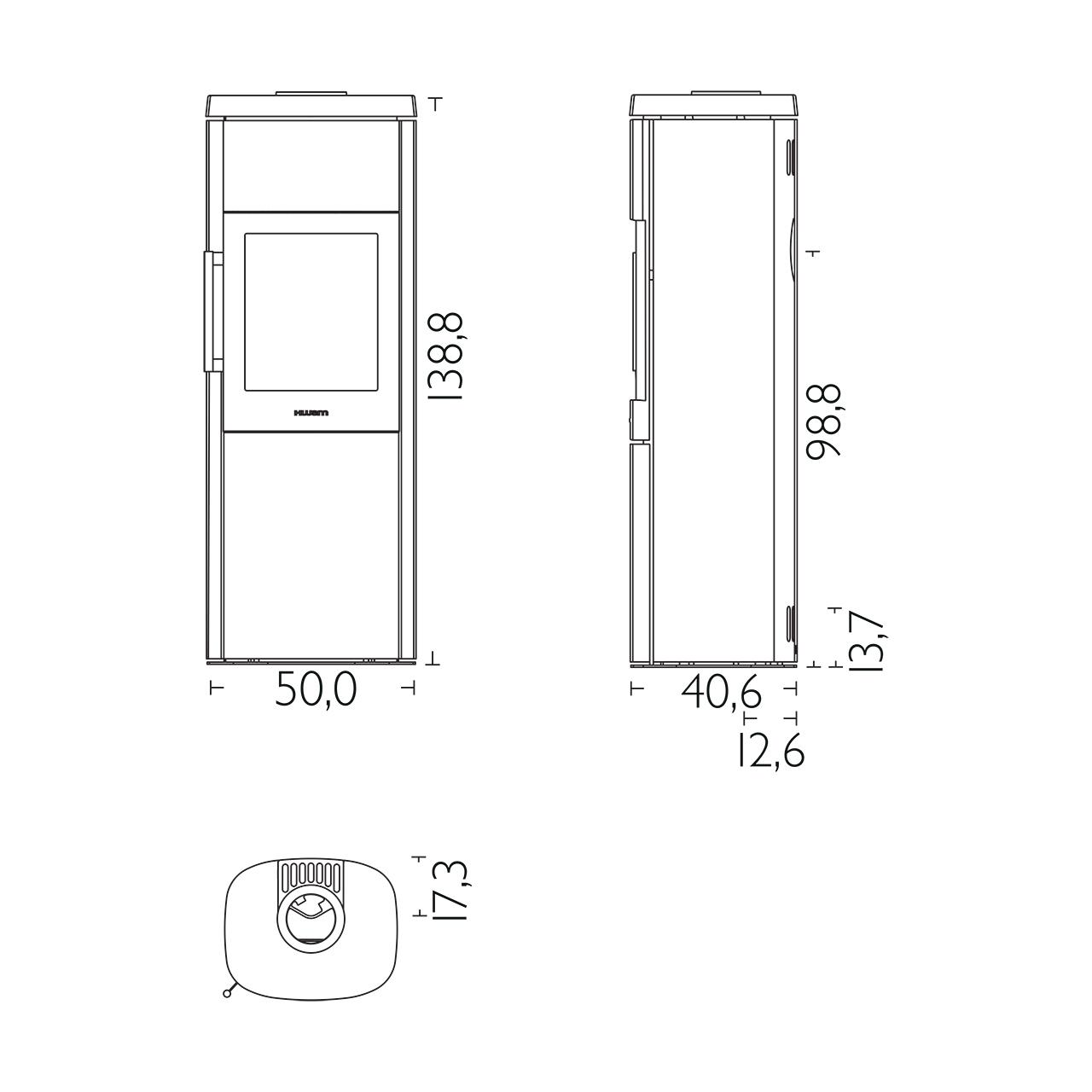 Kaminofen HWAM 4560 Autopilot - Ausführung: HWAM 4560c, Korpus Grau