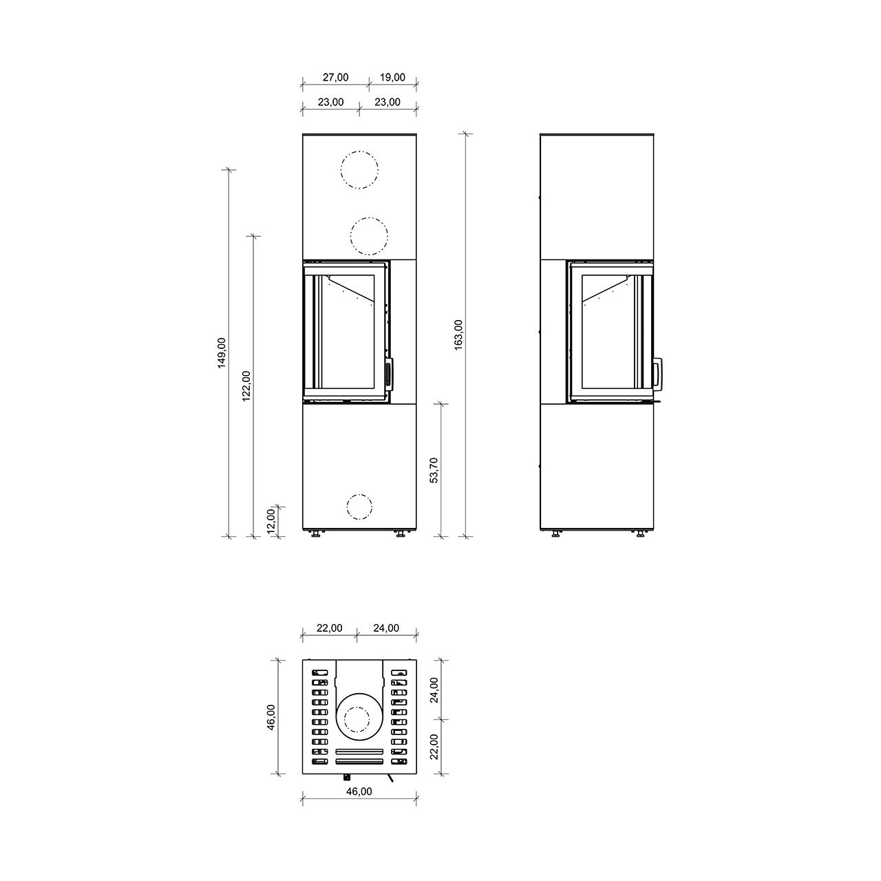 Speicherofen Monolith Rock K60XL 5,9 kW - Ausführung: K60XL Nero Roma
