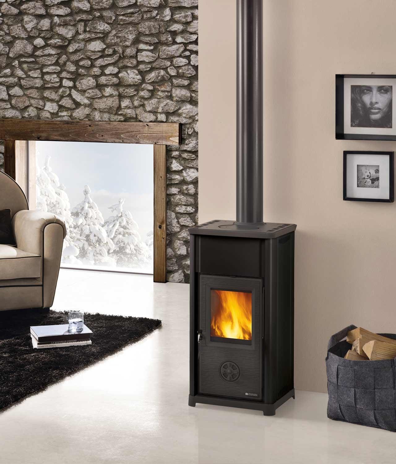 Kaminofen La Nordica Tea.16 7 kW - Ausführung: Anthrazit/Schwarz