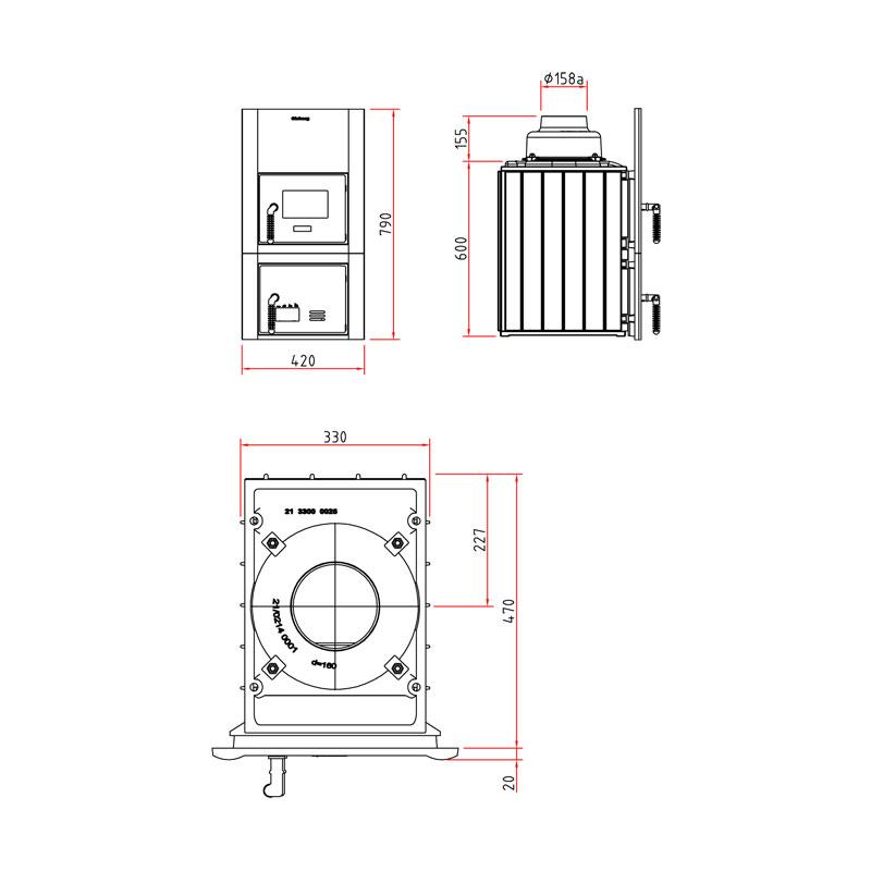 Kachelofeneinsatz Schmid Format 6 mit 6 kW
