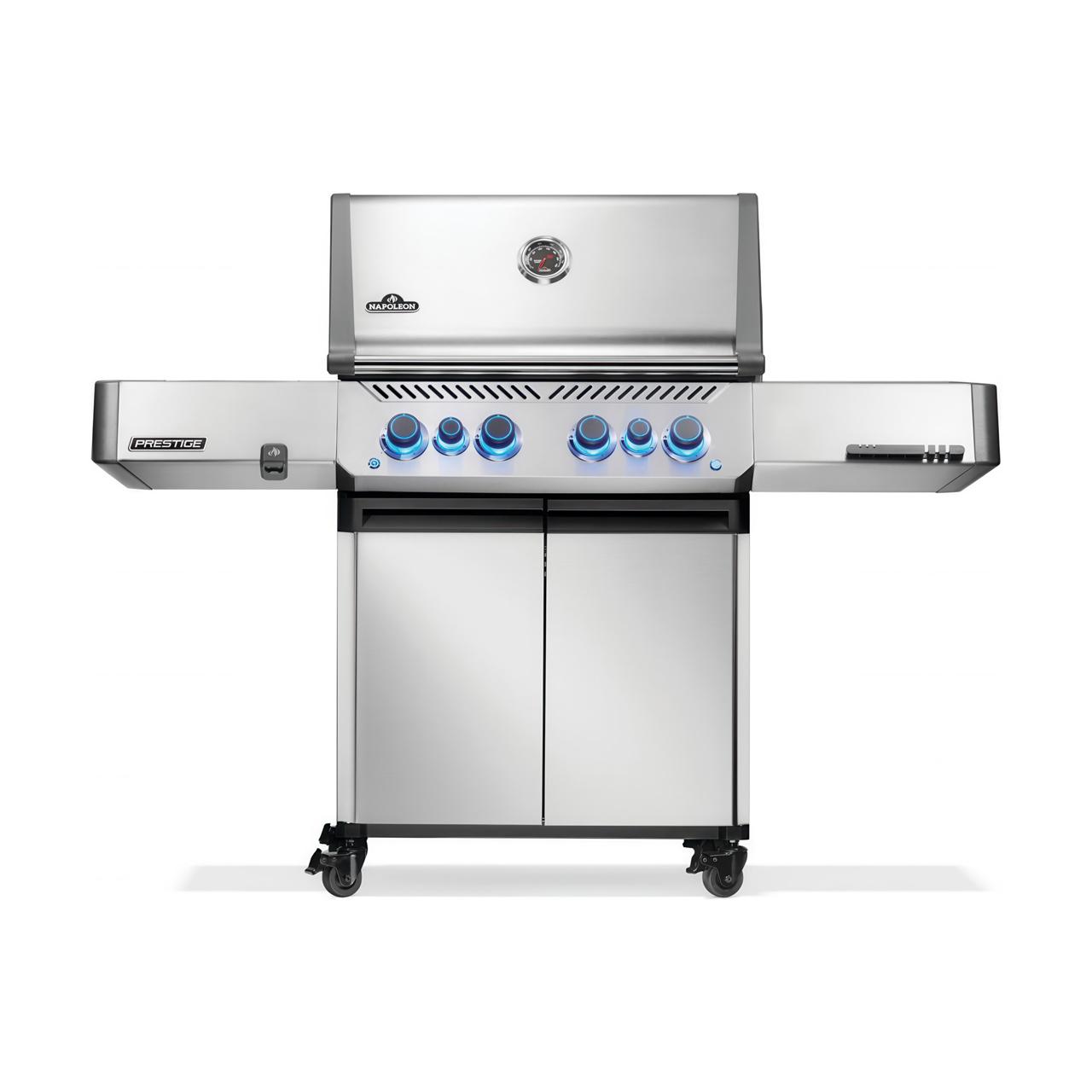 Gasgrill Napoleon Prestige 500 Edelstahl mit SIZZLE ZONE und Heckbrenner (2026) Bundle inkl. 2 Unterschränke