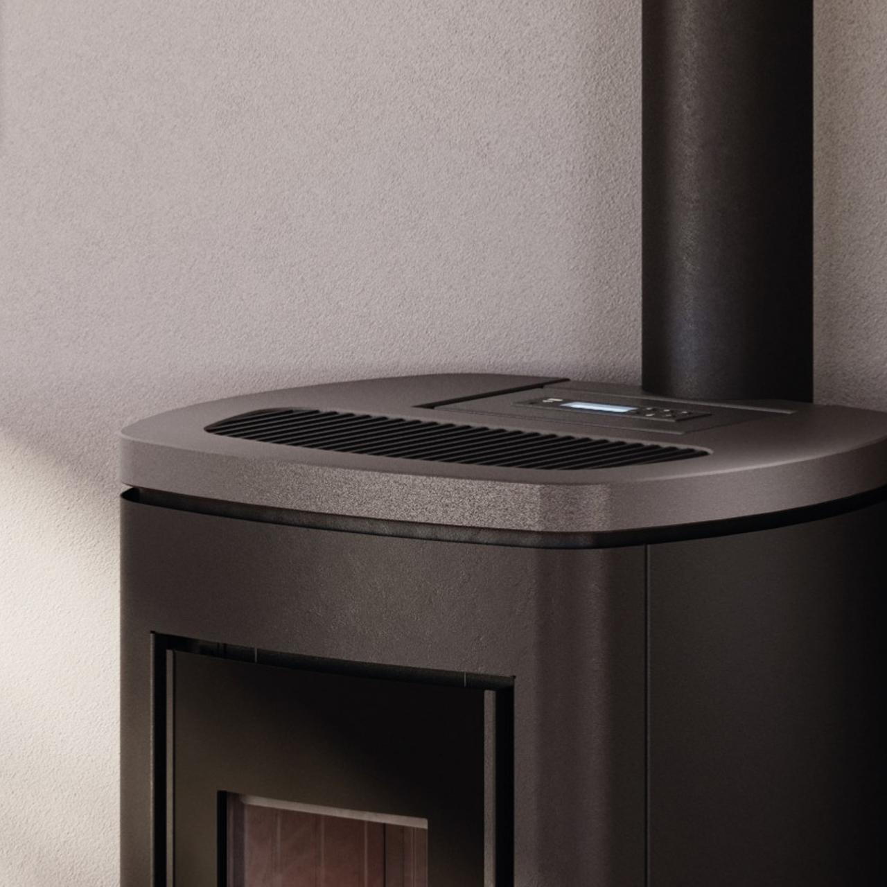 Pelletofen Cadel Eclipse Plus 11, 10,5 kW - Ausführung: Stahl Anthrazit/Top Titanium