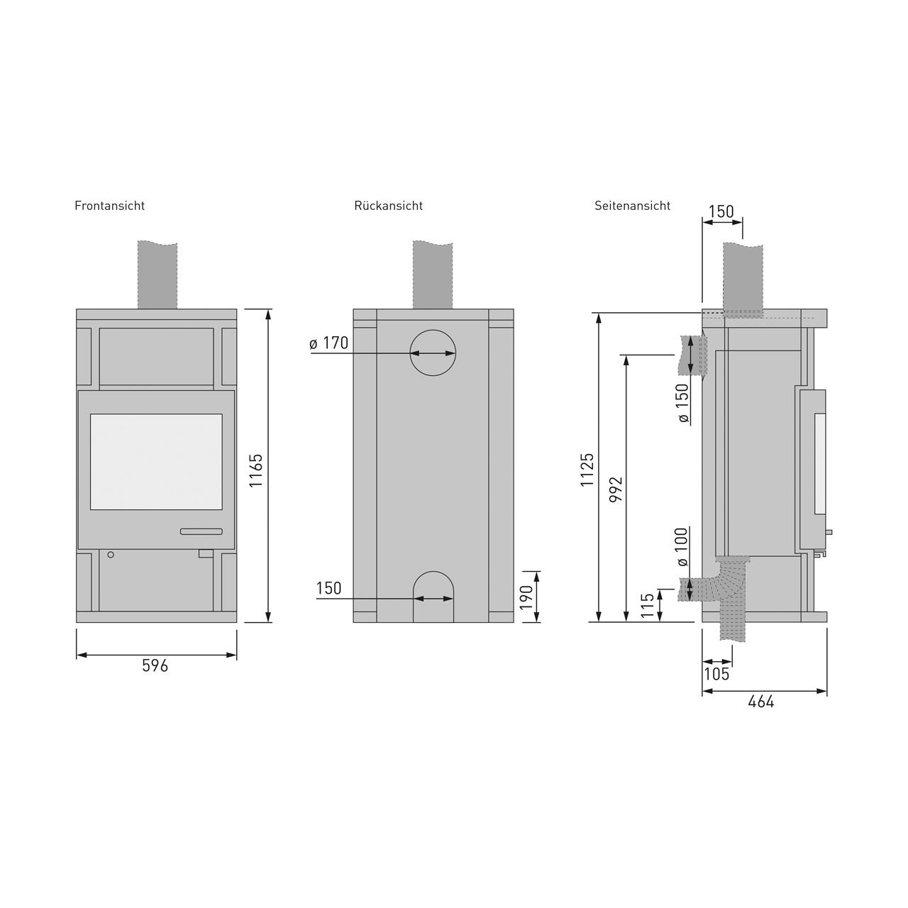 Kaminofen Skantherm Ator Speckstein 7 kW - Ausführung: Ator Speckstein Korpus Schwarz