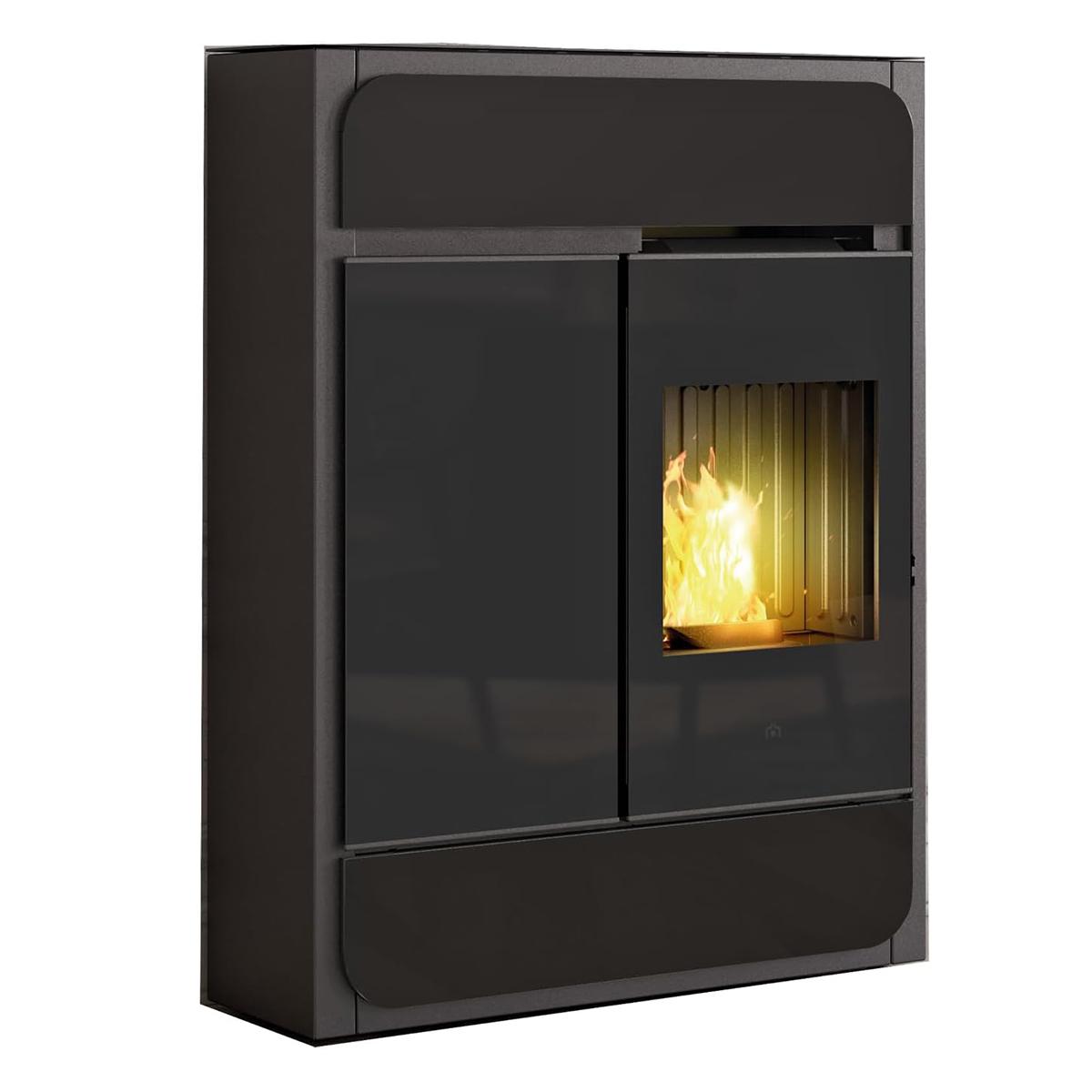 Pelletofen Edilkamin Bild Air Tight C Up 9,1 kW - Ausführung: Keramik Schwarz