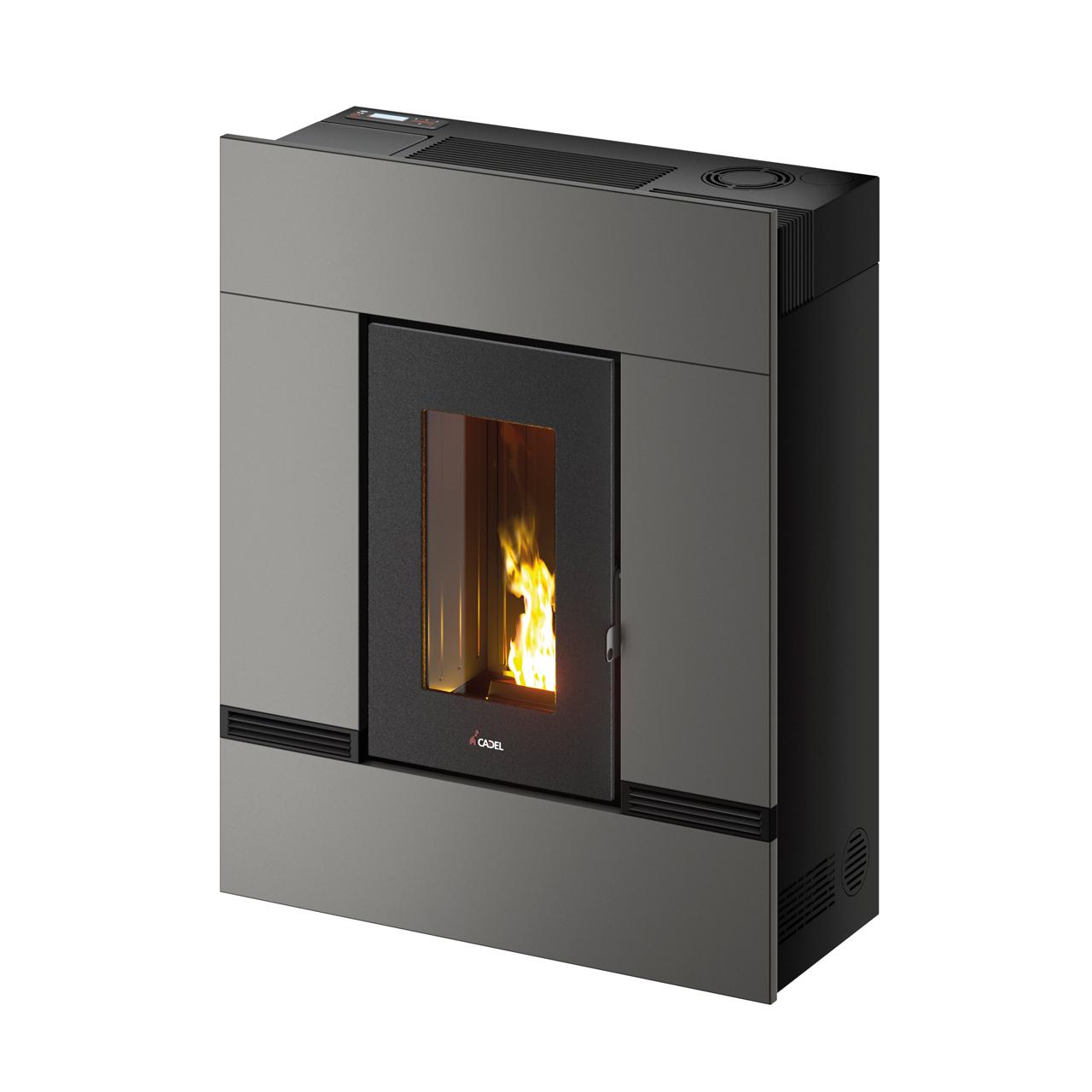 Pelletofen Cadel Mithos Plus 14 Ps, 14 kW - Ausführung: Stahl/Titanium