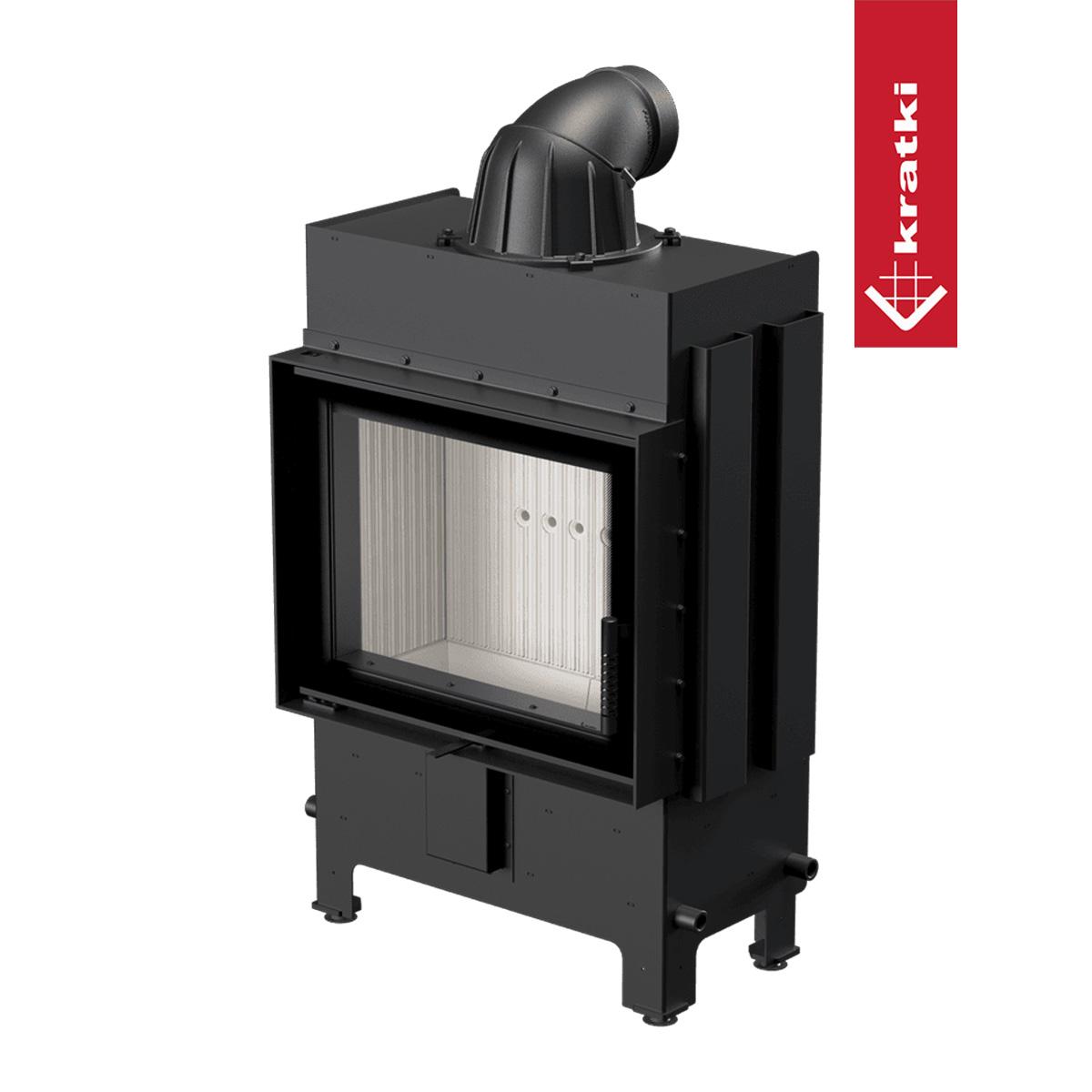 Kamineinsatz Kratki LUCY/12/SLIM/NEW mit 8 kW - Feuerraumauskleidung: weiß - Tür selbstschließend: nein