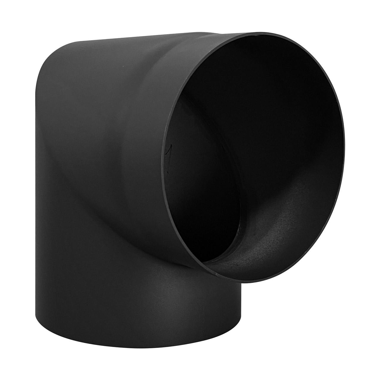 Ofenrohr Bogen 2tlg. starr geschliffen DN 180 mm 90° Schwarz