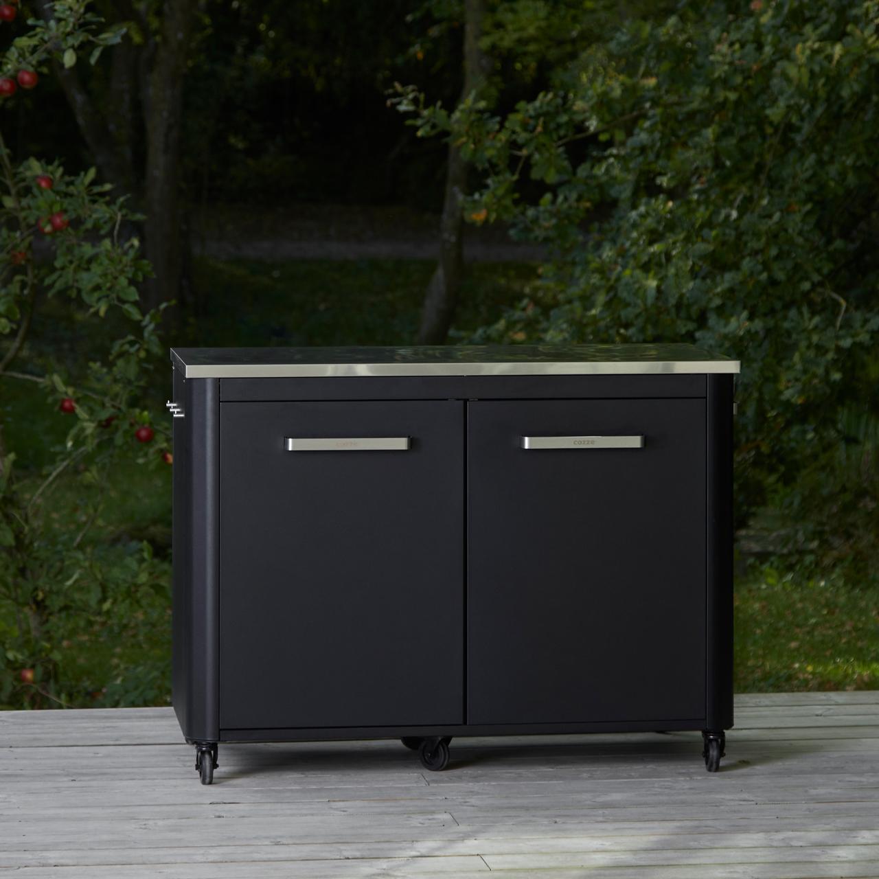 Cozze Outdoorküche Bundle mit Spülenschrank 90 cm & Schrankmodul 120 cm mit Edelstahlplatte