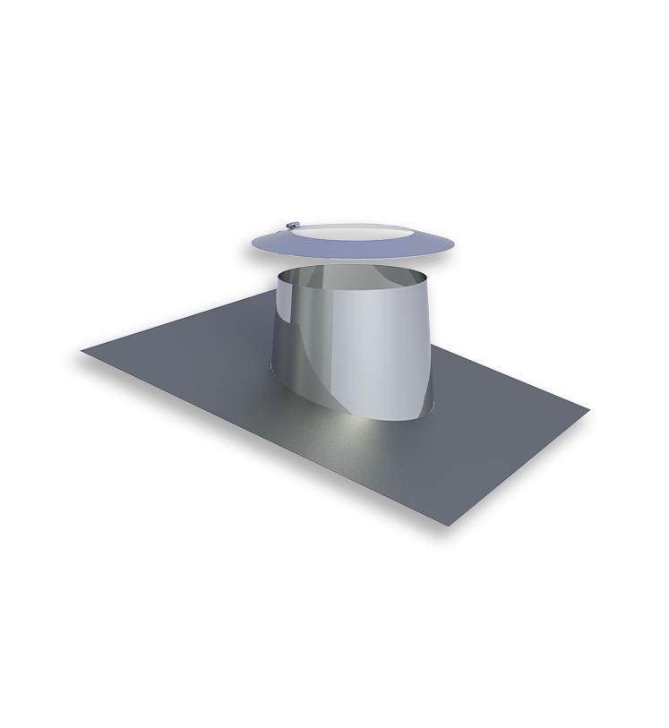 Jeremias DW Dachdurchführung mit Bleirand und Wetterkragen - Dachneigung: 36-45° - für Schornstein-Innendurchmesser: 80mm