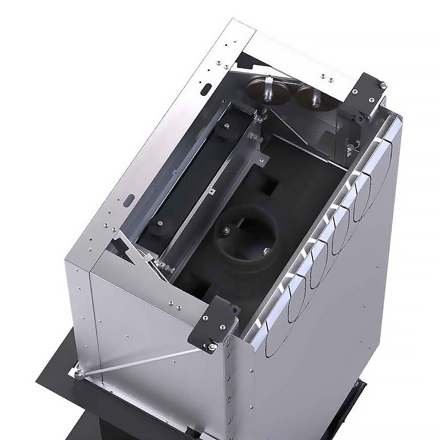 Kamineinsatz CB-Tec P200h 8,5 kW - Tragrahmen oben: P200h TG, Statik-Tragrahmen gerade