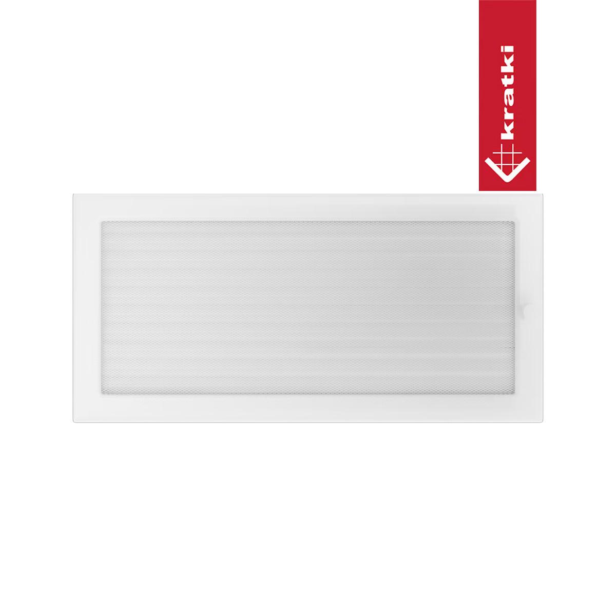 Kratki Warmluftgitter rechteckig - Größe: 22 x 45 cm - Farbe: Weiß
