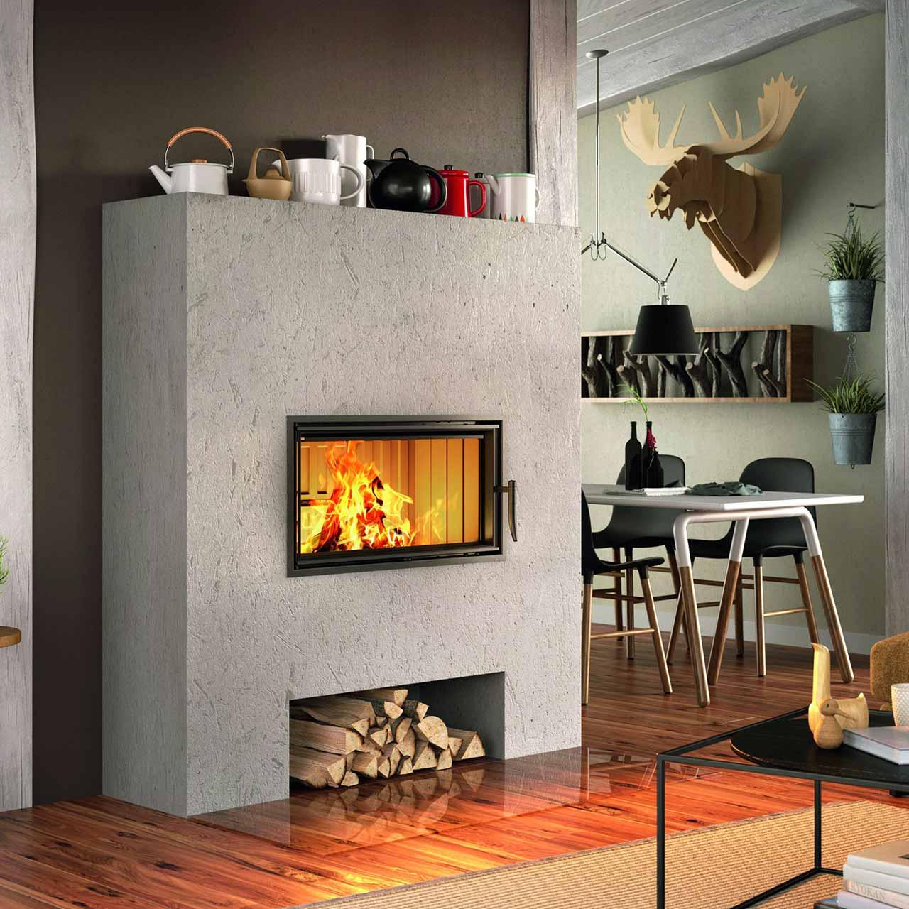 Kamineinsatz Spartherm Varia AS 7 kW - Feuerraumauskleidung: weiß - Türanschlag: rechts