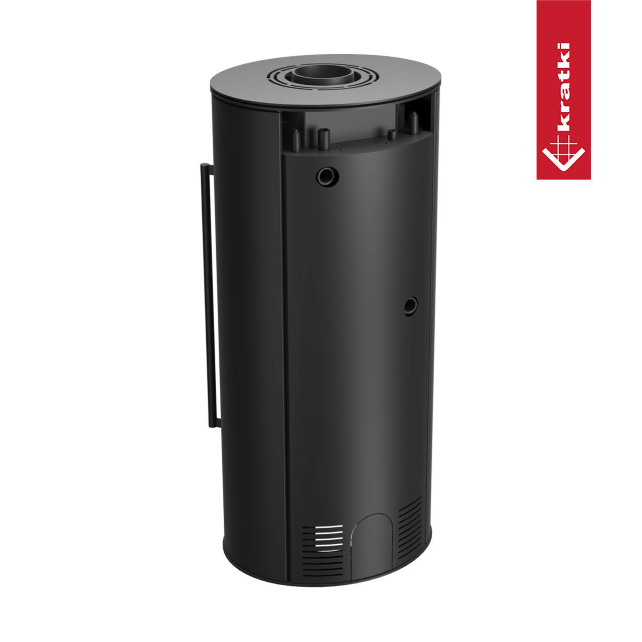 Kaminofen wasserführend Kratki ERIK/AQUA/PW 10 kW - Feuerraumtür: Nicht selbstschließend - Feuerraumauskleidung: Weiß - Türgriff: Stahl/Schwarz