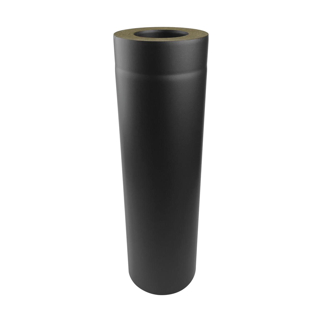 Doppelwandiges Pelletofenrohr DN 80 mm Länge 500 mm Schwarz