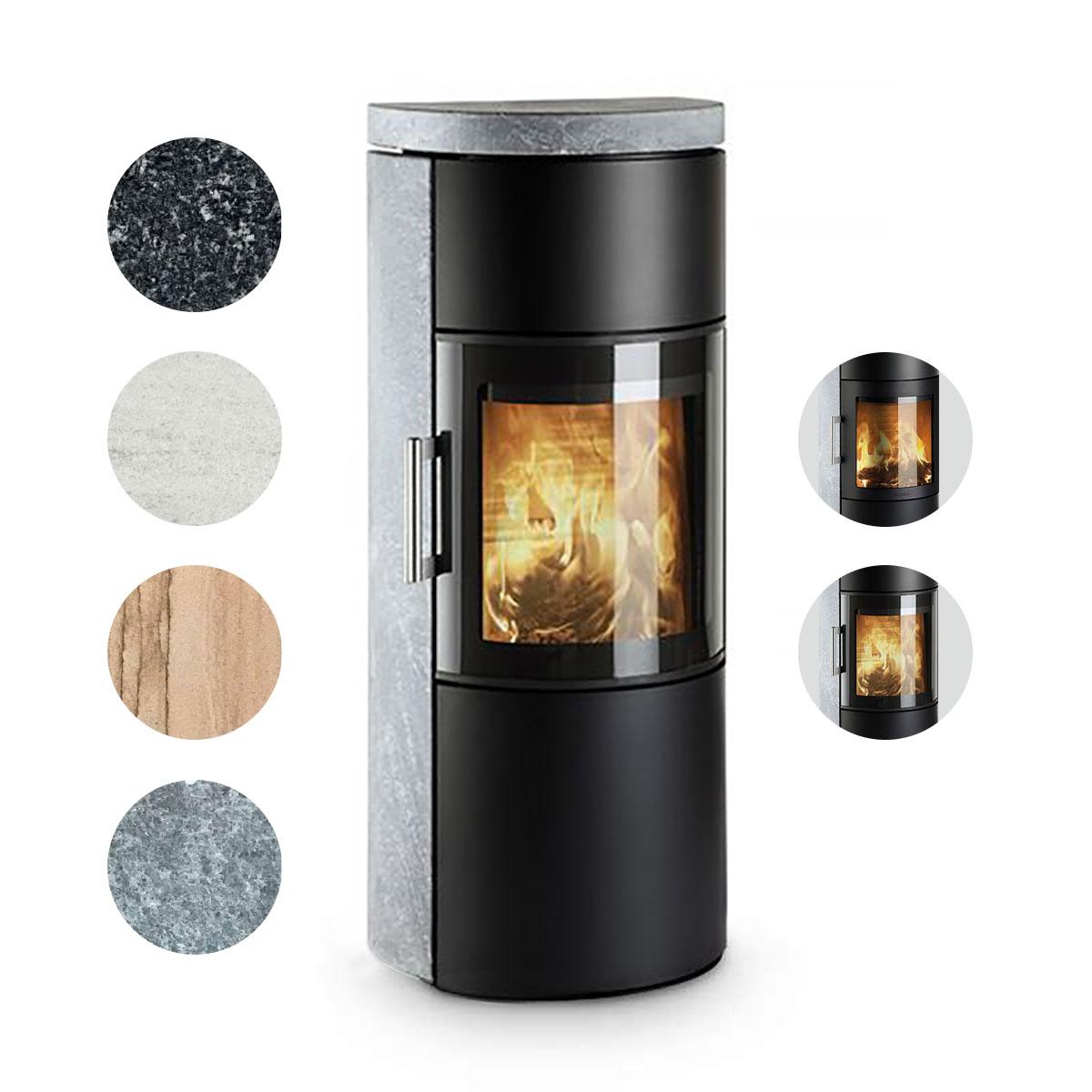 Kaminofen HWAM 3520 Stein SmartControl 4,5 kW - Feuerraumtür: Guss - Korpus: Grau - Verkleidung: Speckstein