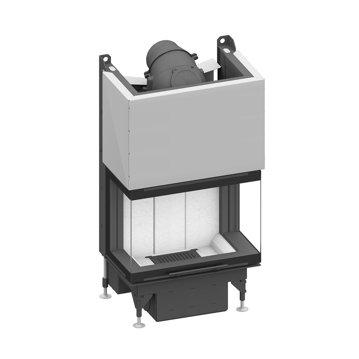 Kamineinsatz Schmid Ekko U 67(34) h evo mit 6,8 kW - Türhöhe: 51 cm - Brennraumauskleidung: Schamotte Weiß - modulares Blendrahmensystem: nein