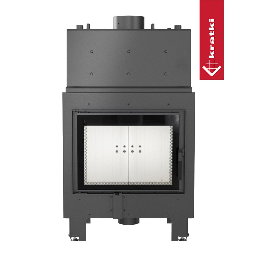 Kamineinsatz wasserführend Kratki MBM 12 kW - Feuerraumauskleidung: weiß