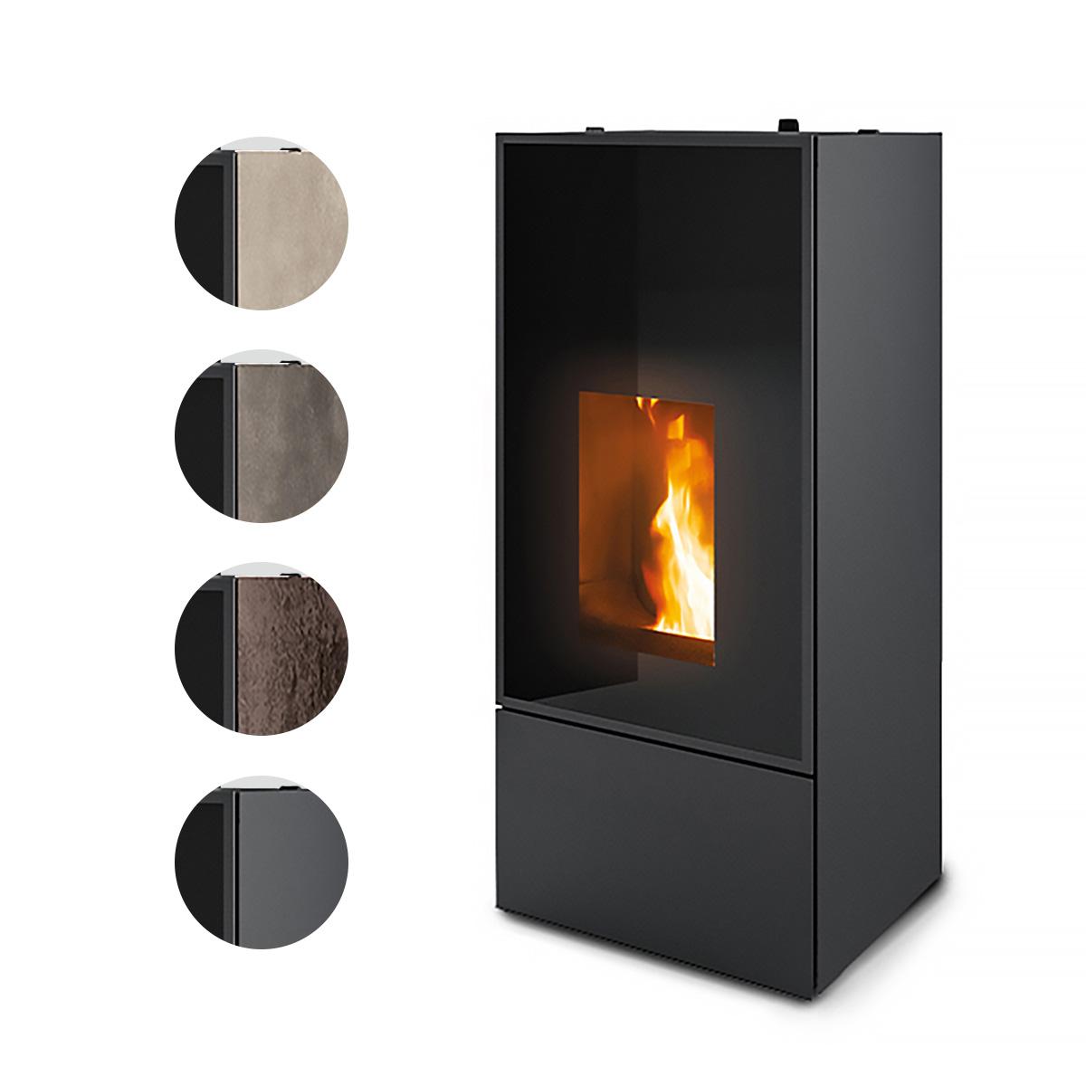 Pelletofen MCZ Eiko Natural Matic 6 Core R 6 kW - Verkleidung: Black Metal