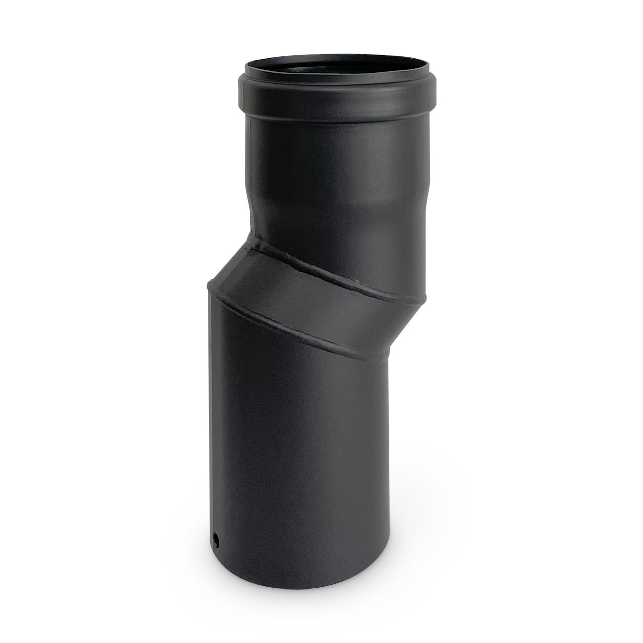 Pelletofenrohr Versatzbogen DN 80 mm Schwarz 20 mm S-Bogen